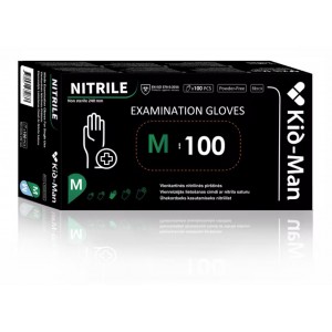 Nitrile gloves, powder-free, black, 100 pcs (Nitrile)